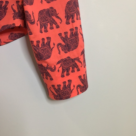 J Crew Elephant Print Tie Front Shirt - Picture 7 of 11